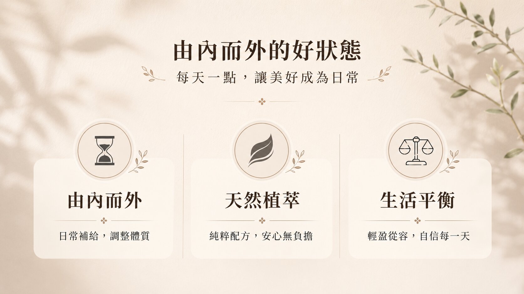 茵若纖 InnoSlim 三大品牌特色，日常補給、天然植萃與生活平衡